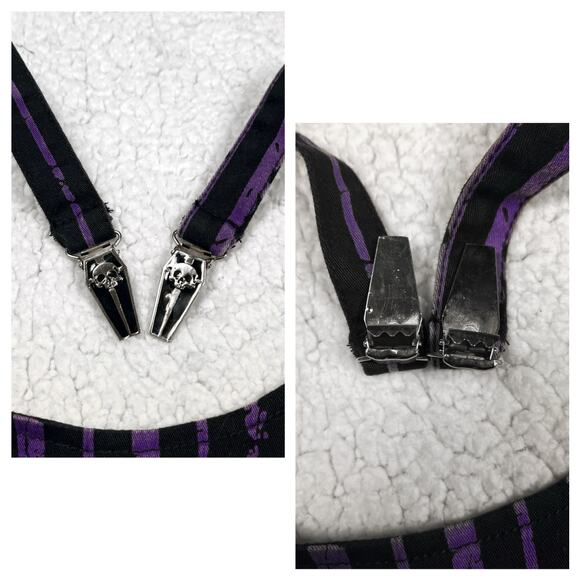 Lip Service Ghoul School Fright Night Out Striped Purple Black Mini Dress Goth - Picture 10 of 16